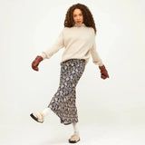 Falda Larga Botones Navy Leaves - ECRU