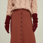 Falda Larga Botones Retro - ECRU