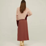 Falda Larga Botones Retro - ECRU