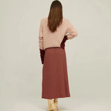 Falda Larga Botones Retro - ECRU