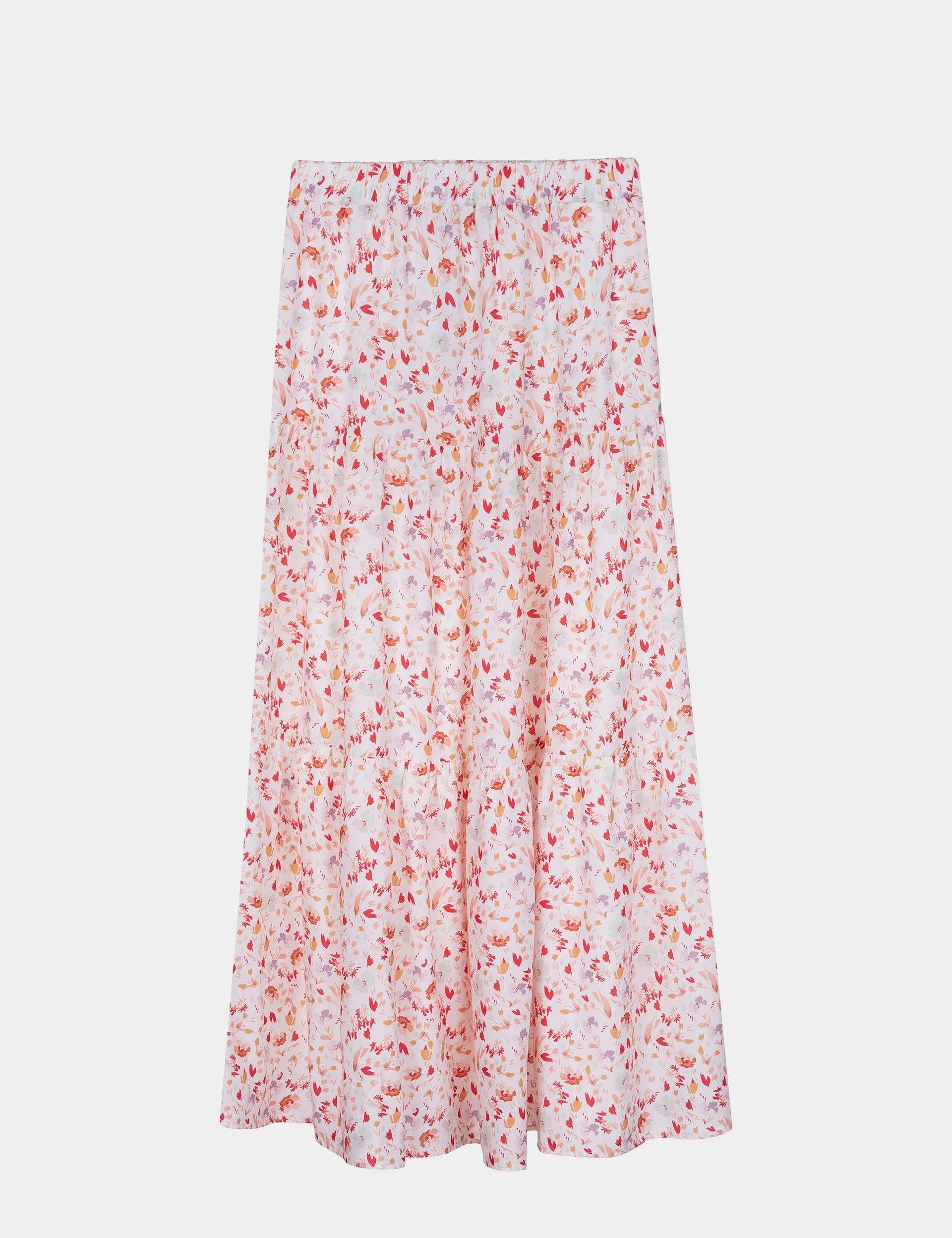 Falda Larga Estampada Sousa - ECRU