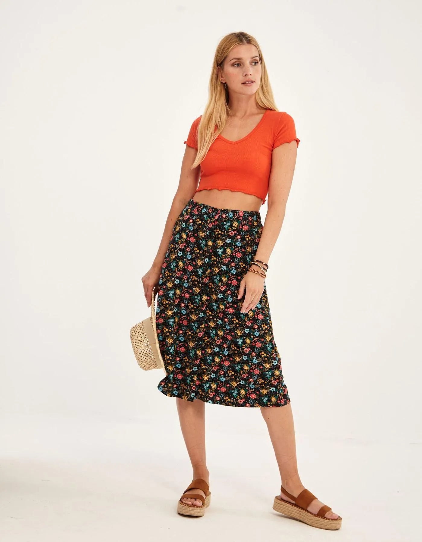 Falda Larga Garden - ECRU