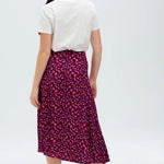 Falda Midi Adelia Burdeos Pétalos de confeti - ECRU
