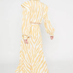 Falda Midi Asimétrica Con Abertura Frontal Estampado Cebra - ECRU