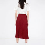 Falda midi con estampado de pata de gallo - ECRU