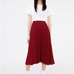 Falda midi con estampado de pata de gallo - ECRU