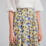 Falda Midi Girasoles - ECRU