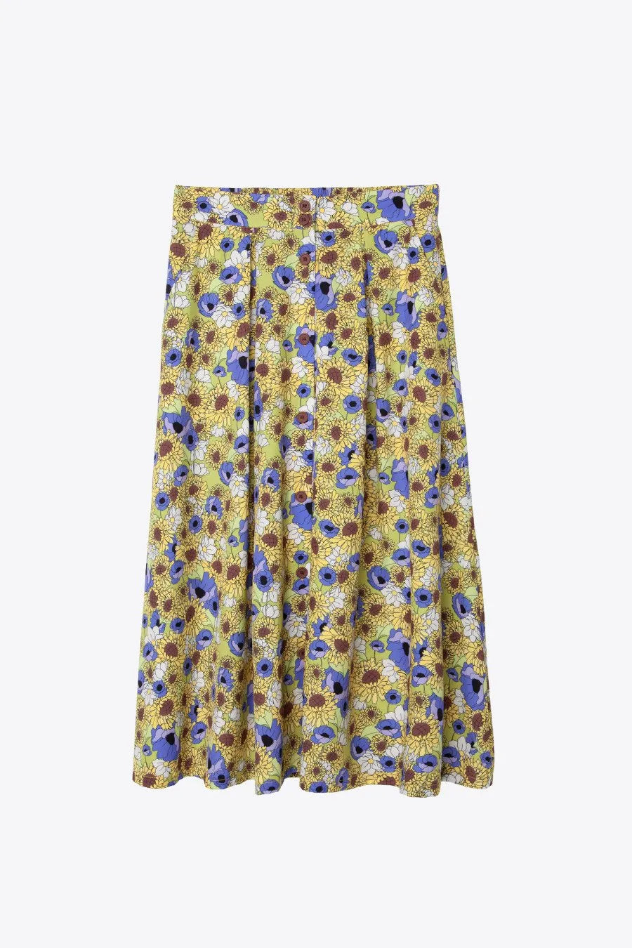 Falda Midi Girasoles - ECRU