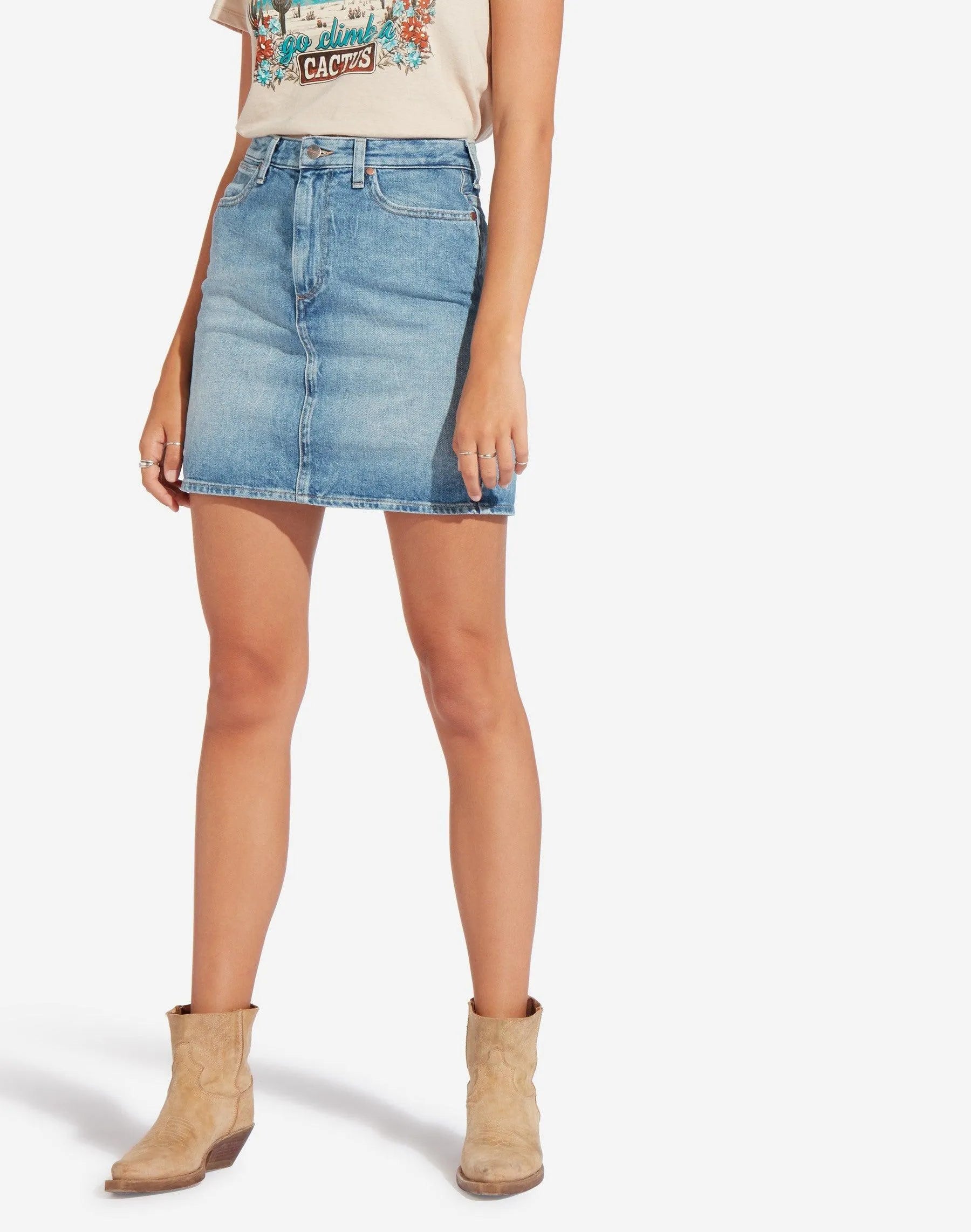 Falda Midi Indigo Beach - ECRU