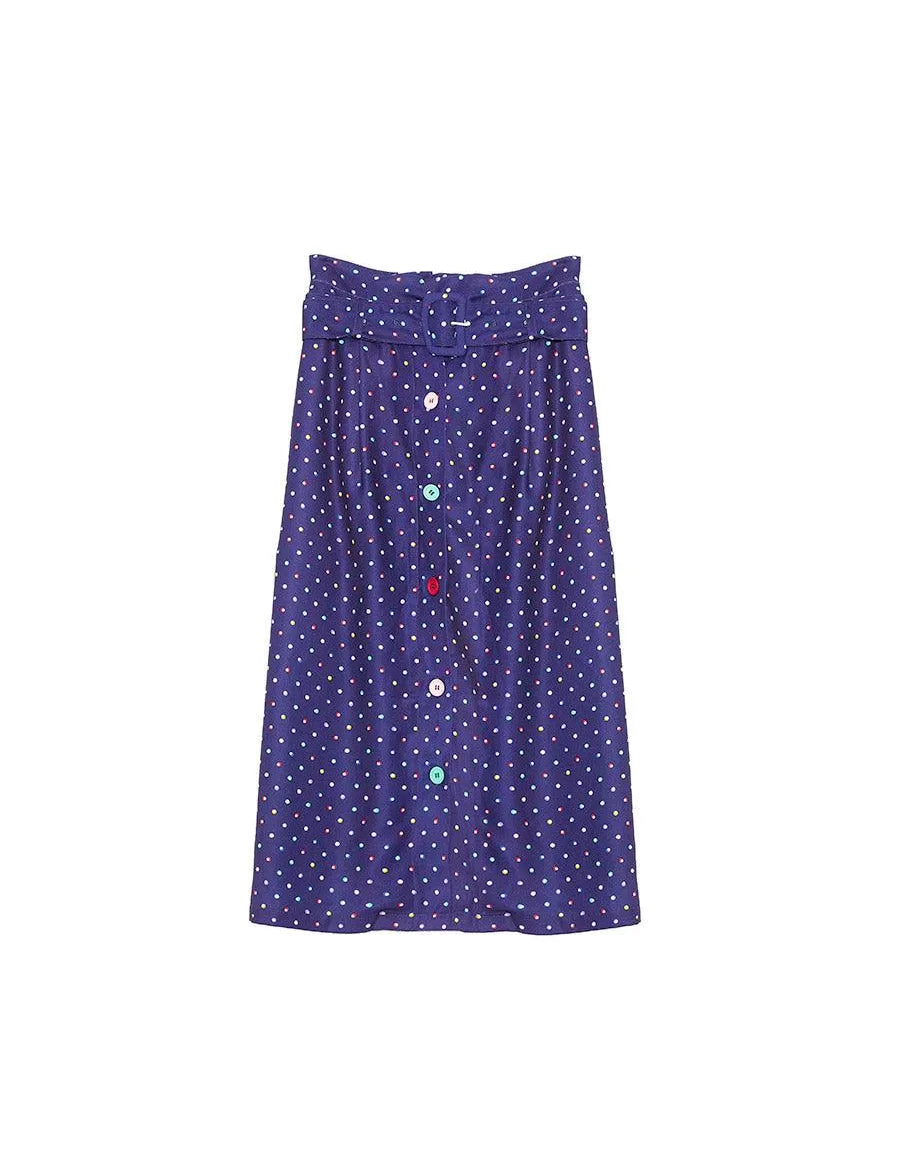 Falda Midi Lunares - ECRU