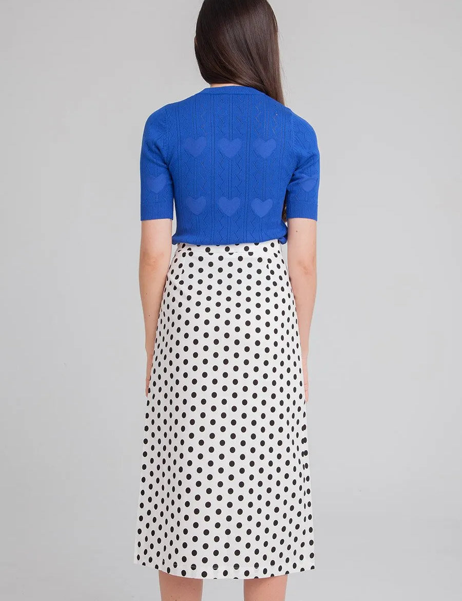 Falda Midi Lunares - ECRU