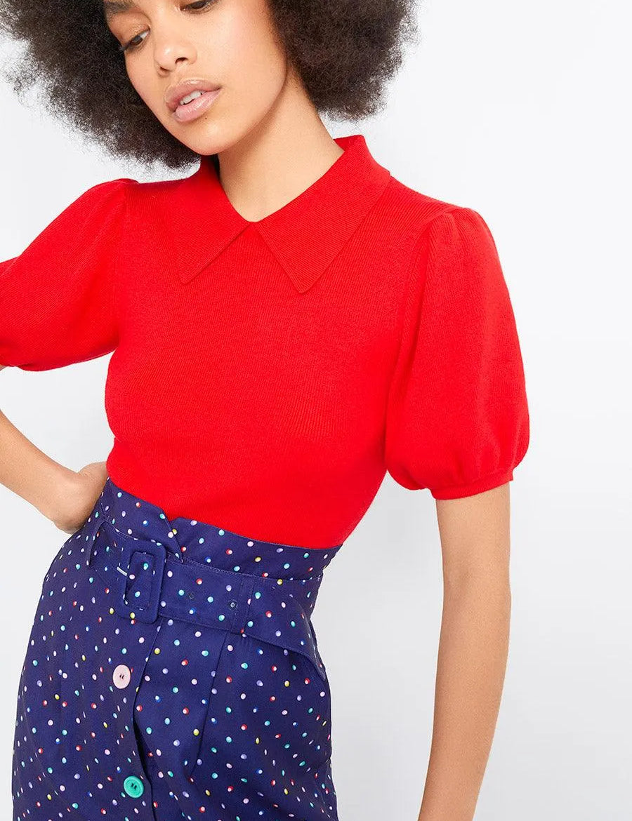 Falda Midi Lunares - ECRU