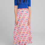 Falda Pata de Gallo Multicolor - ECRU