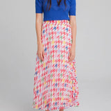 Falda Pata de Gallo Multicolor - ECRU