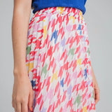 Falda Pata de Gallo Multicolor - ECRU