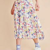 Falda Plisada Acuarela - ECRU