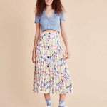 Falda Plisada Acuarela - ECRU