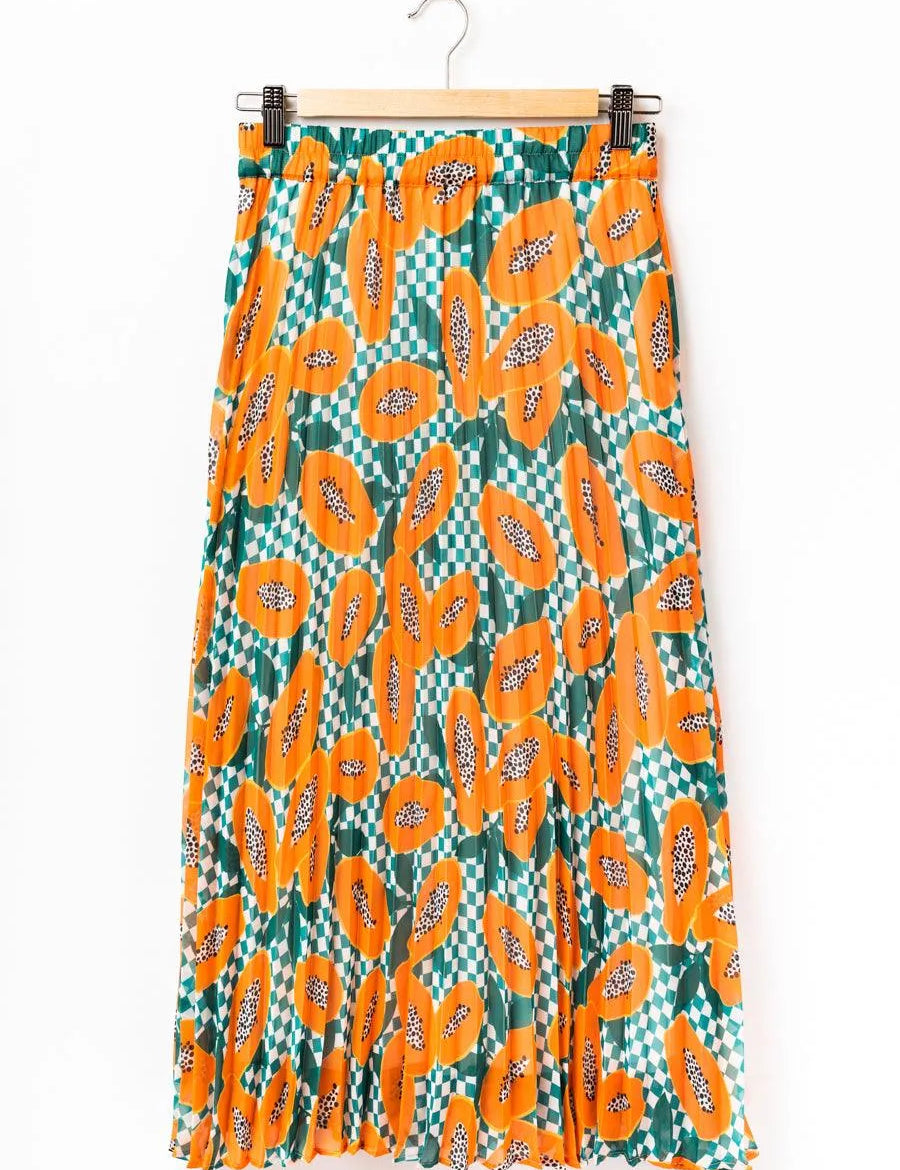 Falda plisada papayas - ECRU