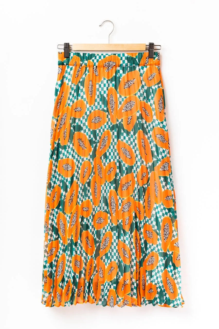 Falda plisada papayas - ECRU