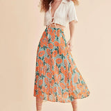 Falda plisada papayas - ECRU