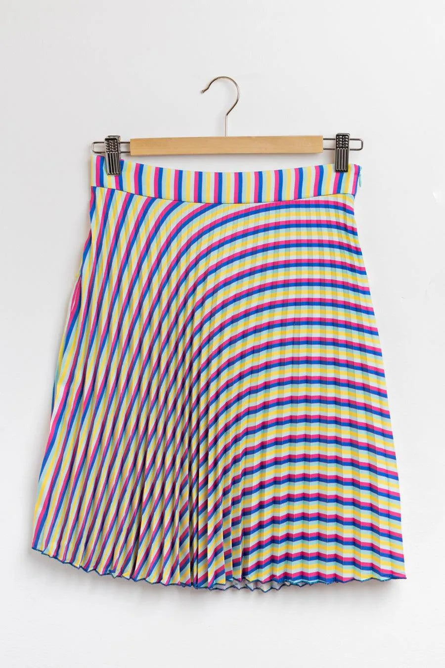 Falda plisada rayas - ECRU