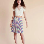 Falda plisada rayas - ECRU