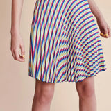 Falda plisada rayas - ECRU