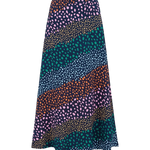 Falda Sugarhill Zora Navy Multi Painterly Spot Stripe - ECRU