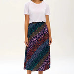 Falda Sugarhill Zora Navy Multi Painterly Spot Stripe - ECRU