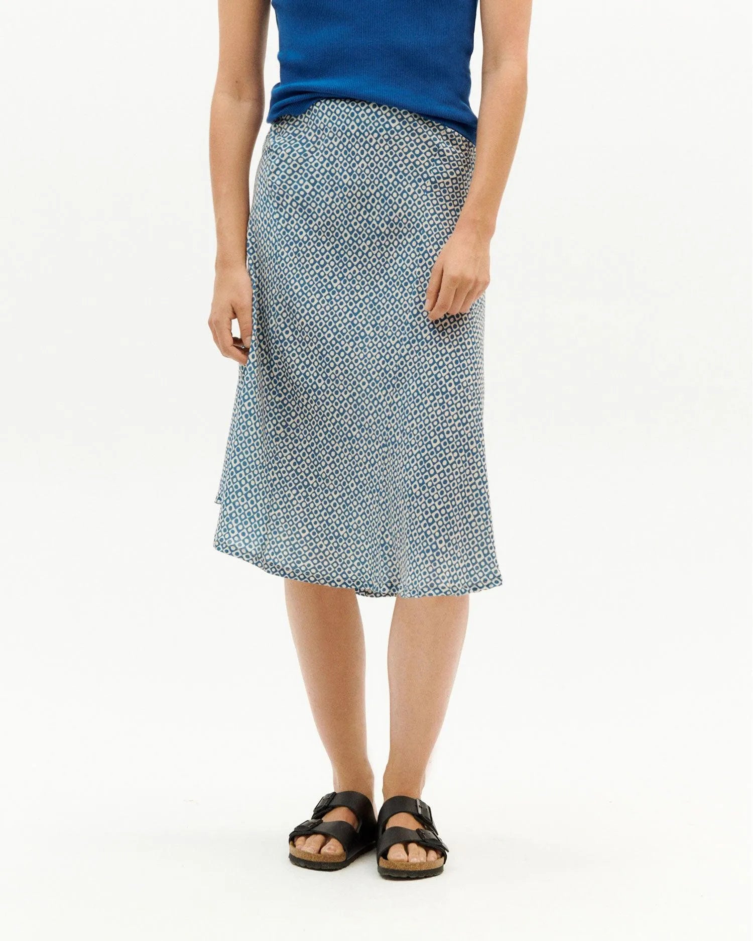 Falda Thinking Mu Blue Small Spots Amelie - ECRU