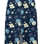Falda Vaquera Midi Flores - ECRU