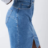 Falda vaquera Push In Secret Glamour con detalle en el cinturón - ECRU