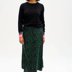 Falda Zora Green Painted Floral - ECRU