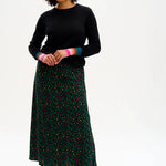 Falda Zora Green Painted Floral - ECRU