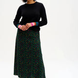 Falda Zora Green Painted Floral - ECRU