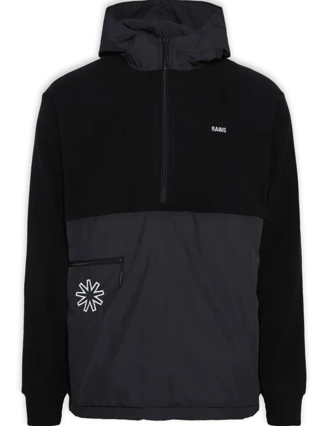 Fleece Hoodie Black - ECRU