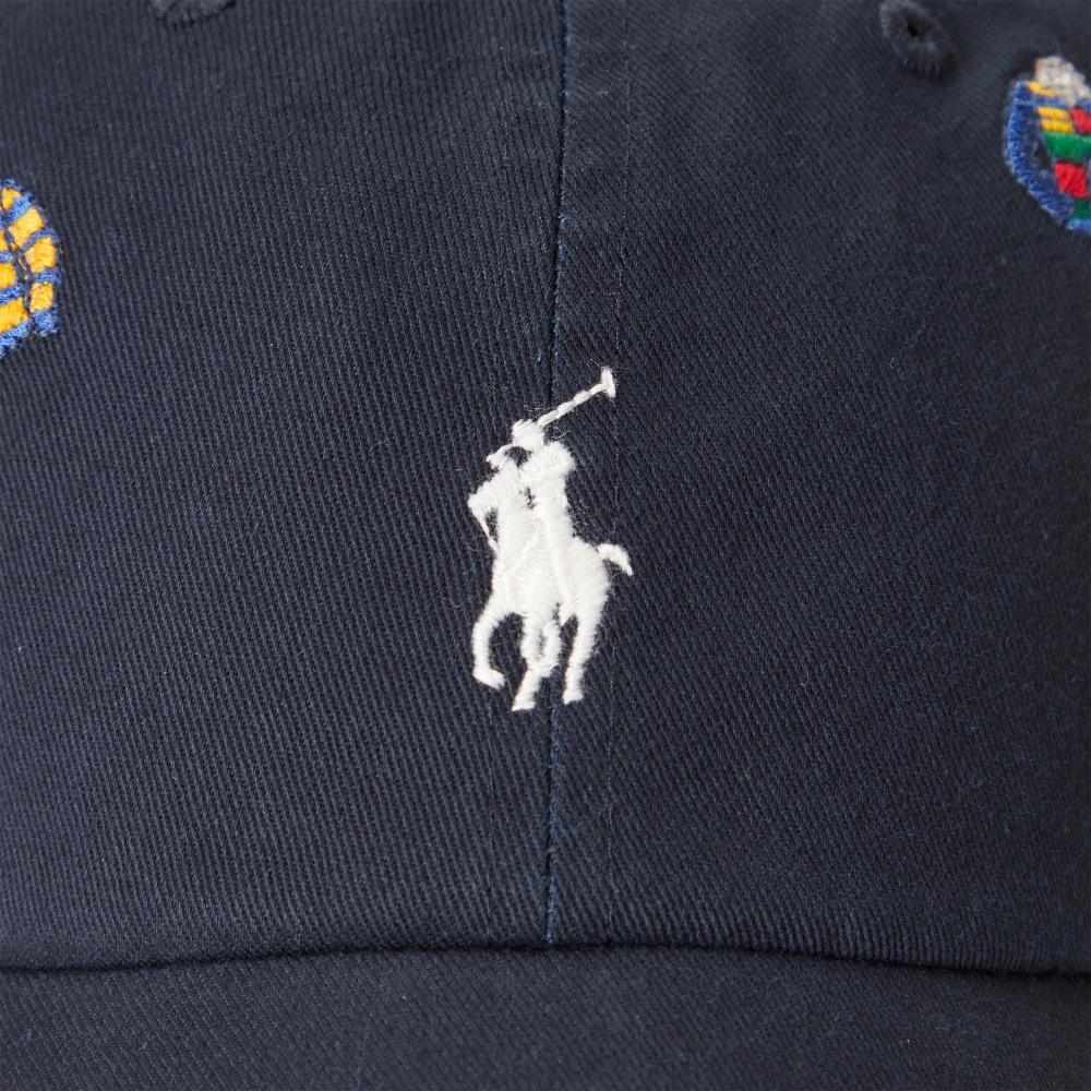 Gorra con visera de tela de chino de algodón Bordado Rugby - ECRU