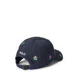 Gorra con visera de tela de chino de algodón Bordado Rugby - ECRU