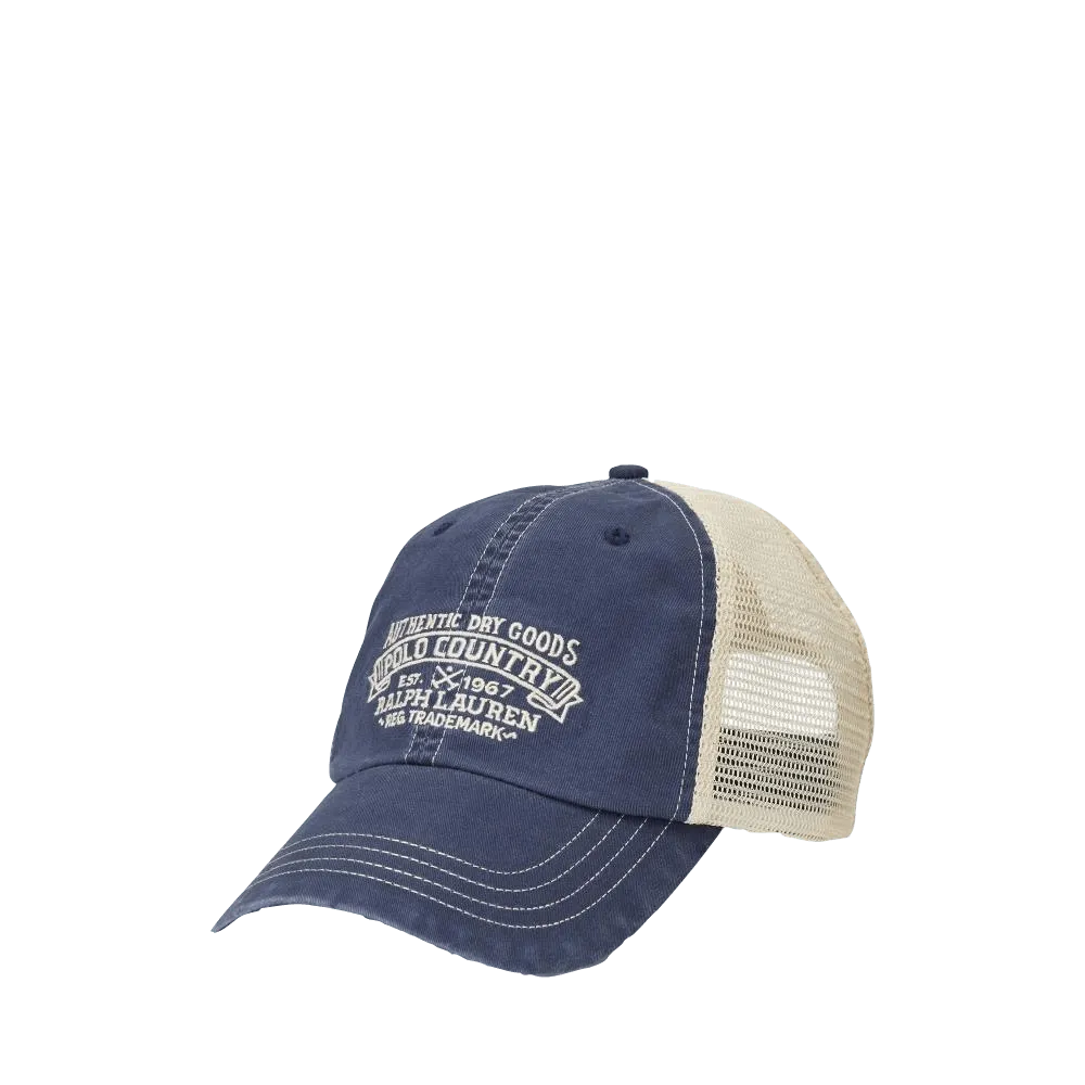 Gorra de camionero de sarga con bordado - ECRU