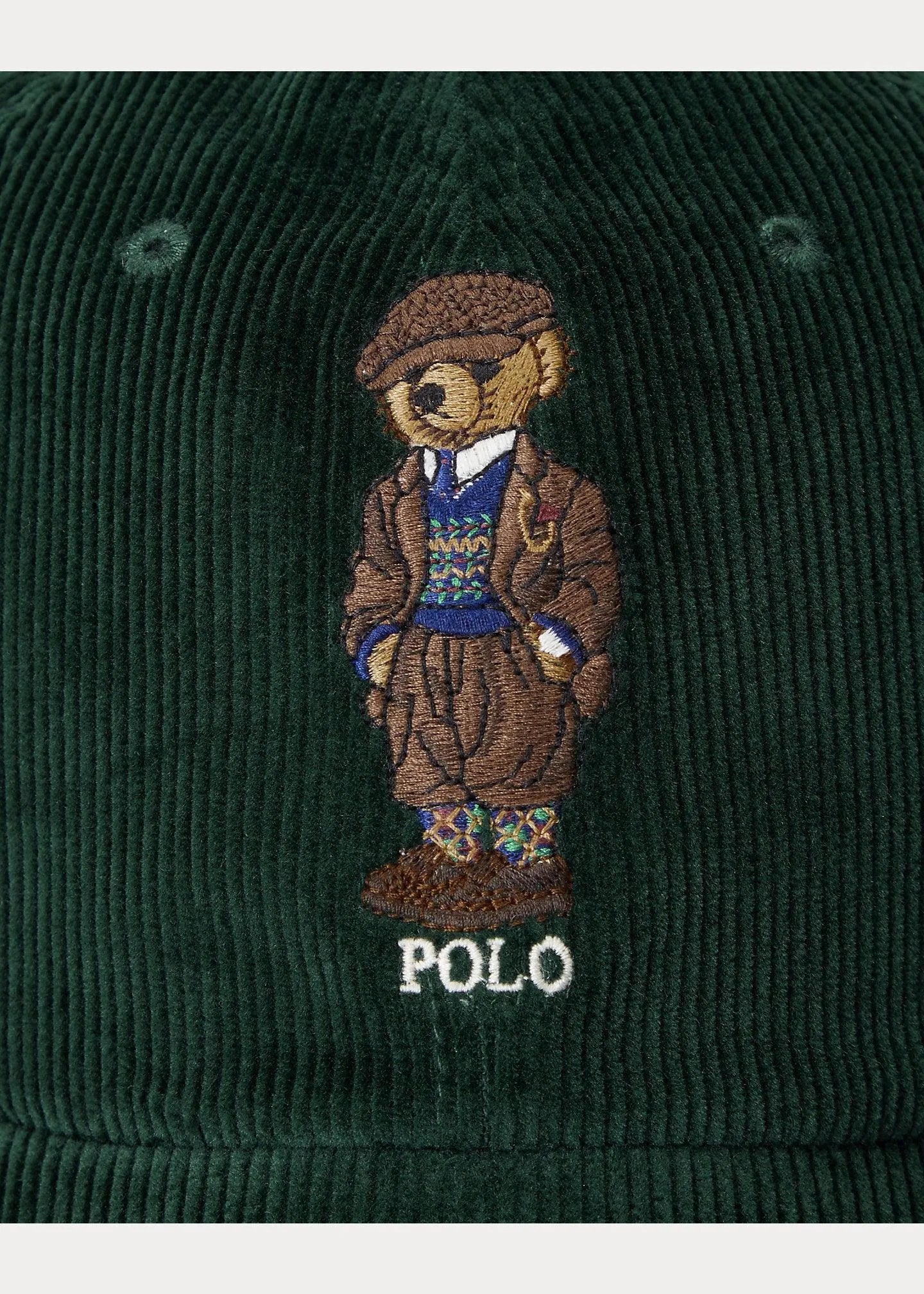 Gorra de pana con Polo Bear - ECRU