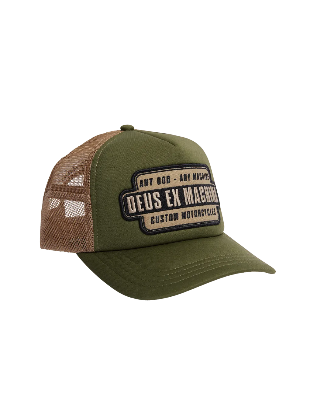 Gorra Deus Ex Machina Grip Tape Trucker Olive Combo - ECRU