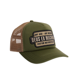 Gorra Deus Ex Machina Grip Tape Trucker Olive Combo - ECRU