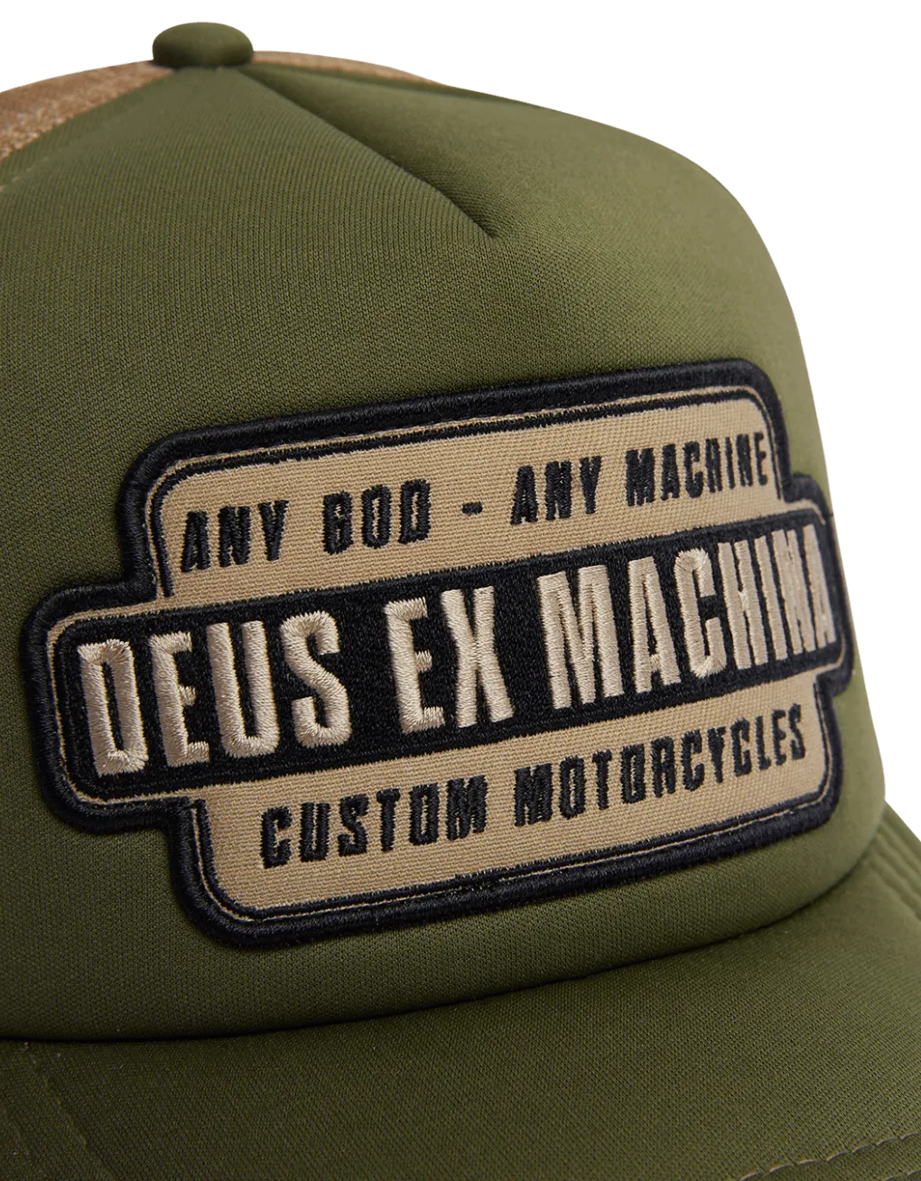 Gorra Deus Ex Machina Grip Tape Trucker Olive Combo - ECRU