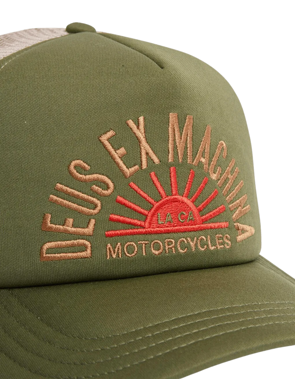 Gorra Deus Ex Machina Sunflare Trucker Olive - ECRU