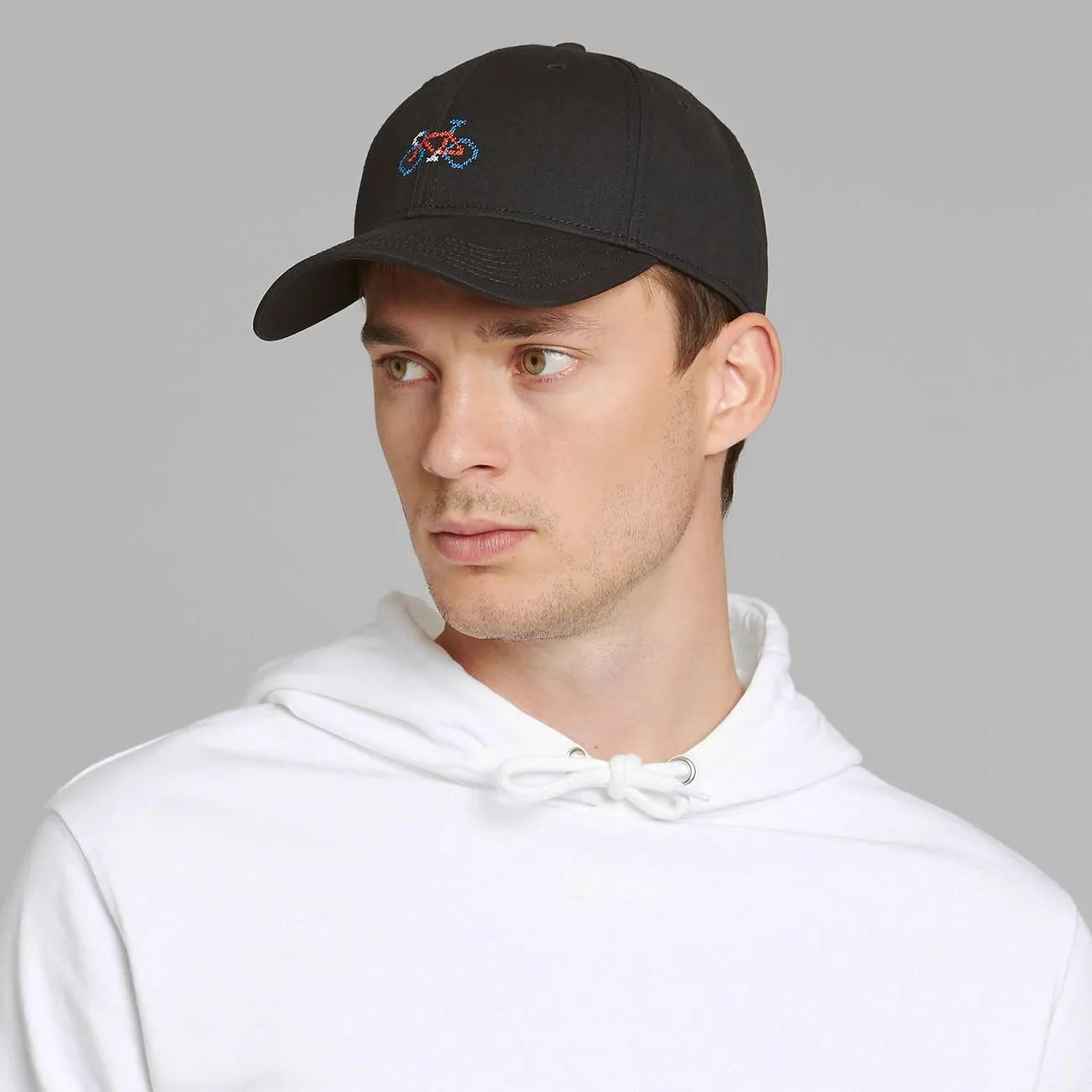 Gorra Snapback Cap Stitch Bike Negra - ECRU