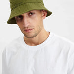 Gorro Bucket Akbøllehat canvas olivine - ECRU