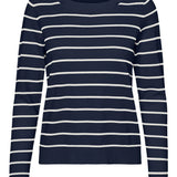 Jersey a Rayas y Cuello Barca Alma - ECRU