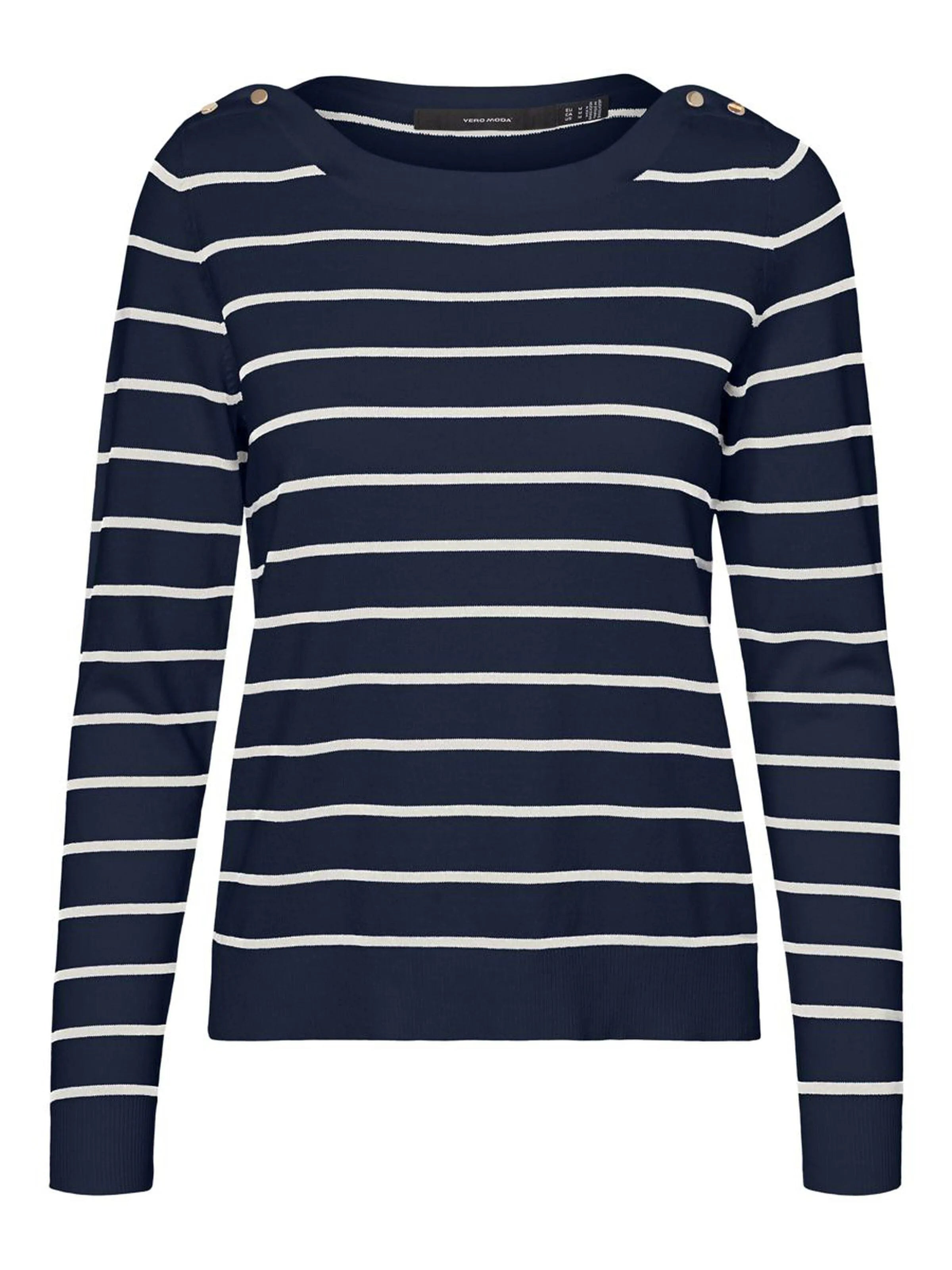 Jersey a Rayas y Cuello Barca Alma - ECRU