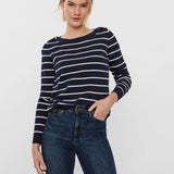Jersey a Rayas y Cuello Barca Alma - ECRU