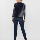 Jersey a Rayas y Cuello Barca Alma - ECRU
